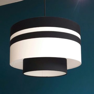 magasin luminaire lyon abat jour double suspension noir blanc decoration intérieur design