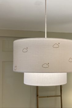 magasin luminaire lyon suspension abat jour double gaze coton nuage decoration chambre enfant