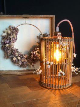 magasin luminaire lyon lampe baladeuse rotin fleurs a poser decoration interieur vintage