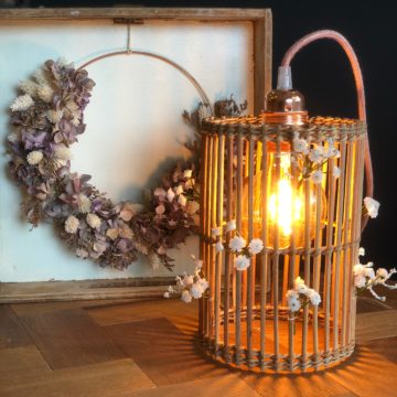 magasin luminaire lyon lampe baladeuse rotin fleurs a poser decoration interieur vintage