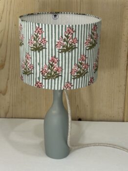 lampe ceramique rayures fleurs abat jour lyon decoration luminaire