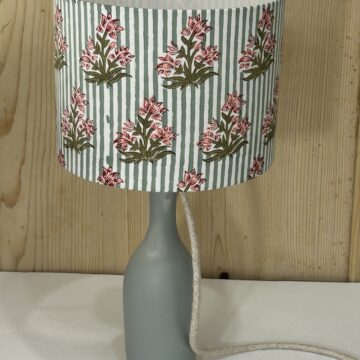 lampe ceramique rayures fleurs abat jour lyon decoration luminaire
