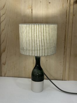 lampe ceramique rayures kaki abat jour lyon decoration