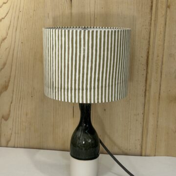 lampe ceramique rayures kaki abat jour lyon décoration interieur